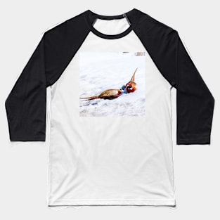 Ring-necked pheasants fighting Baseball T-Shirt